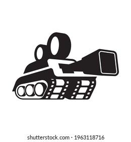 Diseño del logo de Creative Tank Camera Cameraman Action War Film Video Movie Production