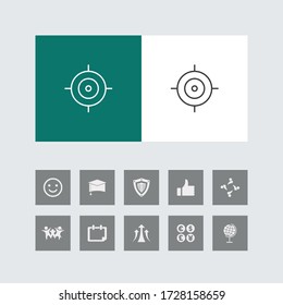 Creative Target Line Icon with Bonus Icons. 