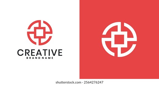 Creative target logo design, target symbol combined with square sign