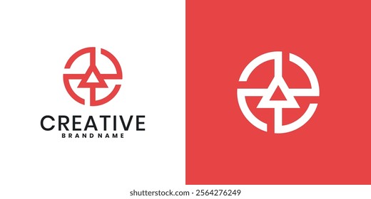 Creative target logo design, target symbol combined with triangle sign