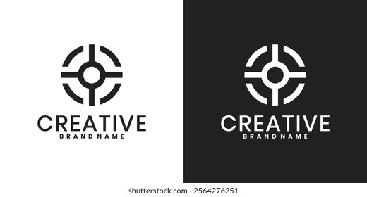 Creative target logo design, target symbol combined with circle sign