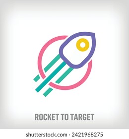 Creative target rocket sign logo. Unique creative colors. Success and company logo template. vector.