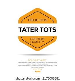 Creative (Tater tots) logo, Tater tots sticker, vector illustration.