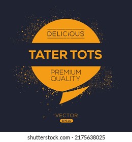 Creative (Tater tots) logo, Tater tots sticker, vector illustration.