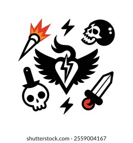 Creative Tattoo Stickers Collection for Digital Download