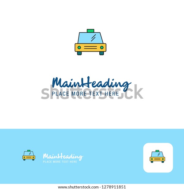 Creative Taxi  Logo Design. Flat color Logo\
place for Tagline. Vector\
Illustration