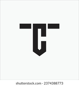 Creative TC or CT initial monogram flat elegant minimal modern brand unique logo design