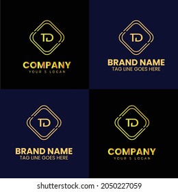 Diseño de logotipo de carta creativa TD