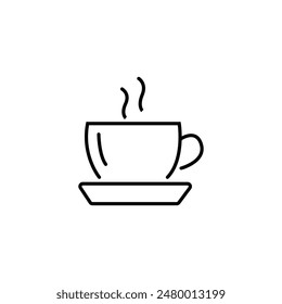 Creative tea cup icon vector art illustration.