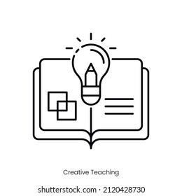 creative teaching icon. Outline style icon design isolated on white background