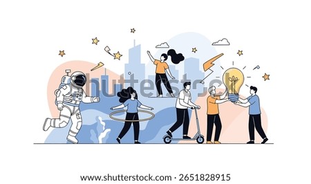 Creative team collaboration inspiring innovation and new ideas for future growth