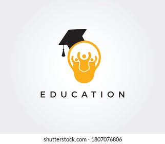 Creative team concept. Colorful abstract people in light bulb shape. Vector human logo, icon or emblem design template. Business, creativity, innovation, coaching or education illustration.
