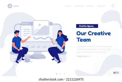 Creative team concept for profile page for creative agency website