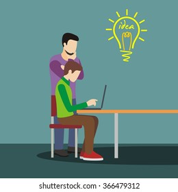 Creative team concept vector illustration. best use for web infographics. group of creative people working and share ideas.