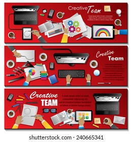 Creative Team Flyer Template - Vector Illustration, Graphic Design, Editable For Your Design