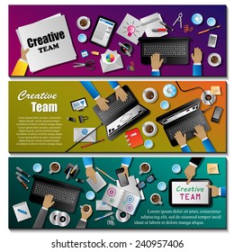 Creative Team Flyer Template - Vector Illustration, Graphic Design, Editable For Your Design