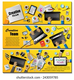 Creative Team Flyer Template - Vector Illustration, Graphic Design, Editable For Your Design