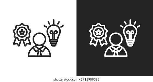 Creative Team Icon In Black And White Line Style