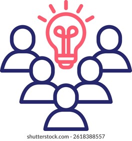 Creative Team Icon Color Vector Illustration