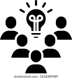 Creative Team Icon Glyph Vector Illustration