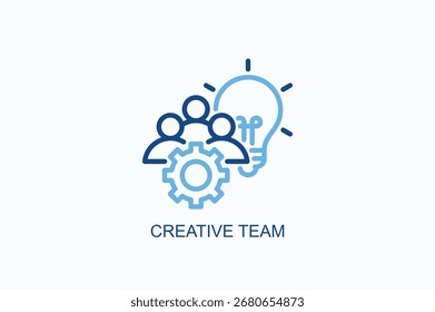 Kreatives Teamsymbol oder Logo, einzelne Vektorgrafik