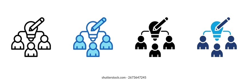 Icono de Equipo creativo Multi Style Ilustración vectorial