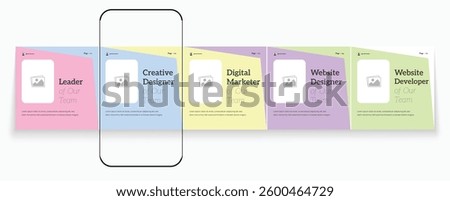 Creative team social media carousel template. Digital agency carousel banner. Team introduce carousel post.