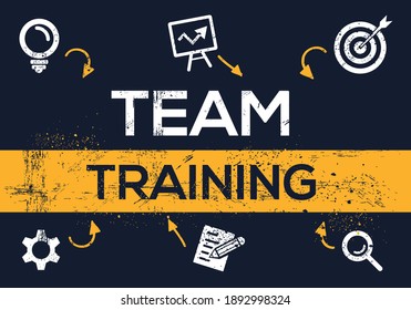 Creative (team Training) Banner Word With Icon ,Vector Illustration.