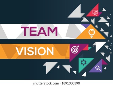 Creative (team vision) Banner Word with Icon ,Vector illustration.