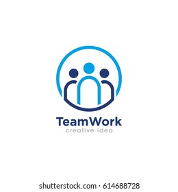 Creative Team Work Concept Logo Design Template