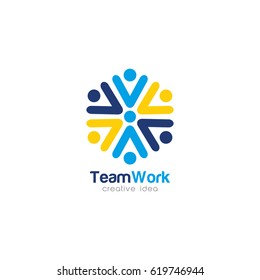 Creative Team Work Concept Logo Design Template