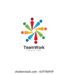 Creative Team Work Concept Logo Design Template