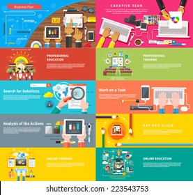 Creative Team. Team Working At Desk. Business Plan Strategy With Touchscreen Presentation. Search For Solutions. Businessman Working On Notebook With Different Task. Analysis Actions. Pay Per Click