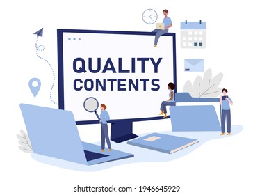 creative teams are discussing to get ideas so they can create quality content with modern flat design vector illustration vector