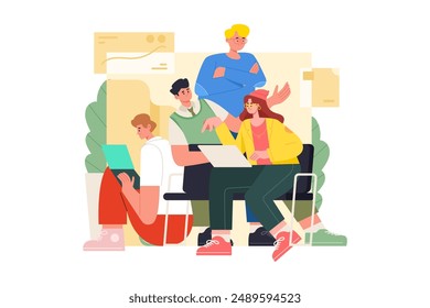 Trabajo en equipo creativo lluvia de ideas para ideas empresariales