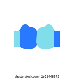 Trabajo en equipo creativo en colaboración empresarial con dos manos icónicas coloridas que simbolizan la unidad y la asociación en un entorno de Profesional