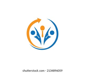 Creative Teamwork Concept Logo Icon Design Symbol Vector Template.