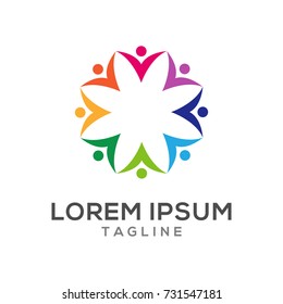 creative teamwork logo design template