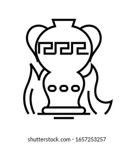 Creative teapot line icon, concept sign, outline vector illustration, linear symbol.