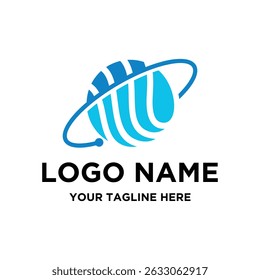 creative tech circle globe logo design