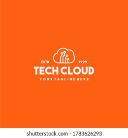 Creative tech cloud logo design