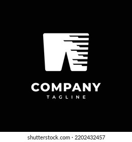 Creative tech logo design monogram logo letter w