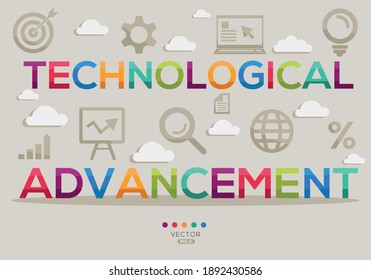 Creative (technological advancement) Banner Word with Icon ,Vector illustration.