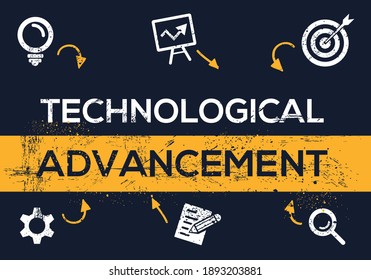Creative (technological advancement) Banner Word with Icon ,Vector illustration.