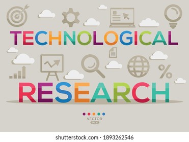 Creative (technological research) Banner Word with Icon ,Vector illustration.