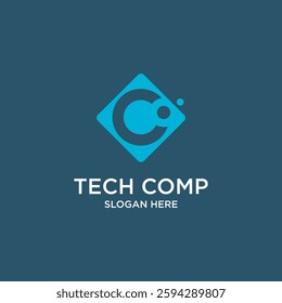 Creative technology computer logo design with modern style