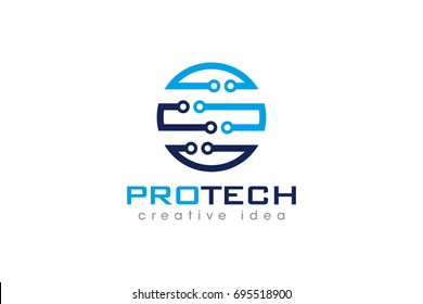 Creative Technology Concept Logo Design Template