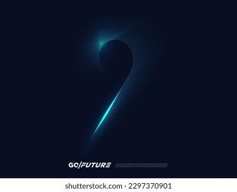 Creative technology digital number typography nine, ninth, 9th, 9 font. Modern futuristic blue lines and light effect on the dark background for ai logo, big data, new year poster, anniversary type…