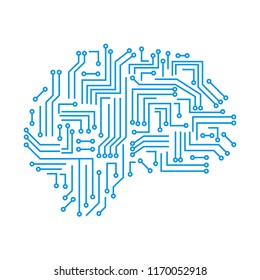 Creative technology human brain with neural bonds - for stock