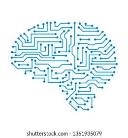Creative technology human brain with neural bonds - for stock vector